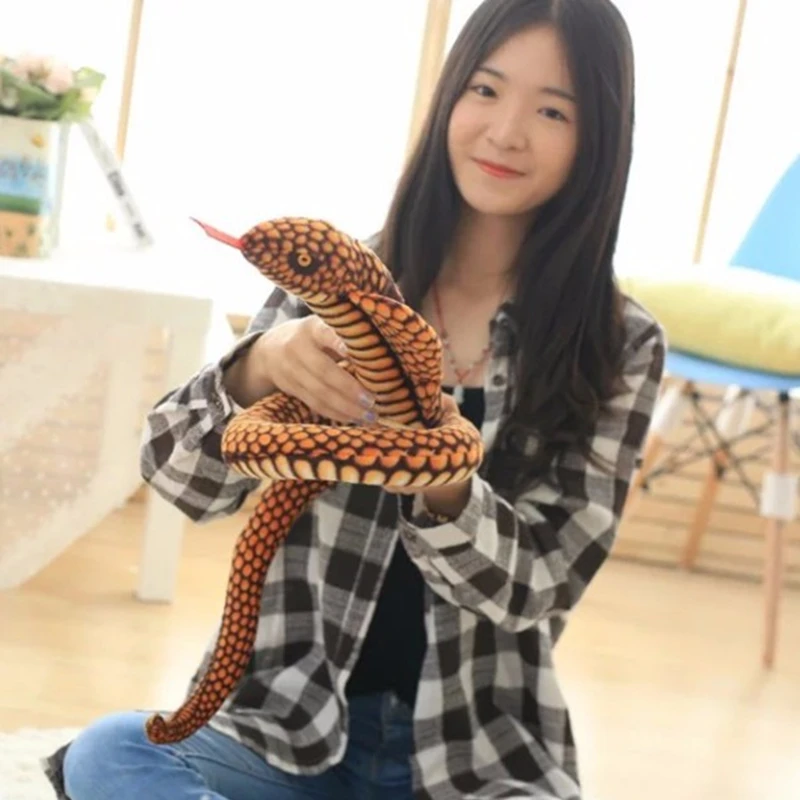 MIAOOWA 1PC 130/280CM Big Size Snake Plush Doll Simulation Snake Animal Stuffed Toy Funny Doll Party Toy Kid Baby Birthday Gift