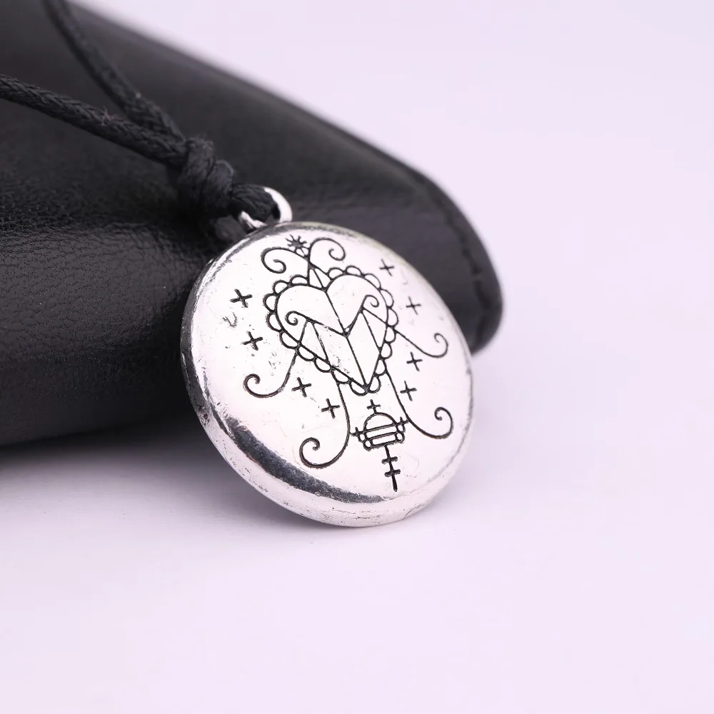 

EUEAVAN 15pcs Religious Voodoo Loa Veve Pendant Necklace Love Talisman Amulet Jewelry For Men Women Antique Gold/Silver Color