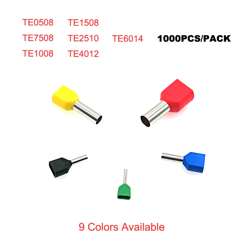 Dual wire tube insulated terminal TE0508~6014 1000PCS