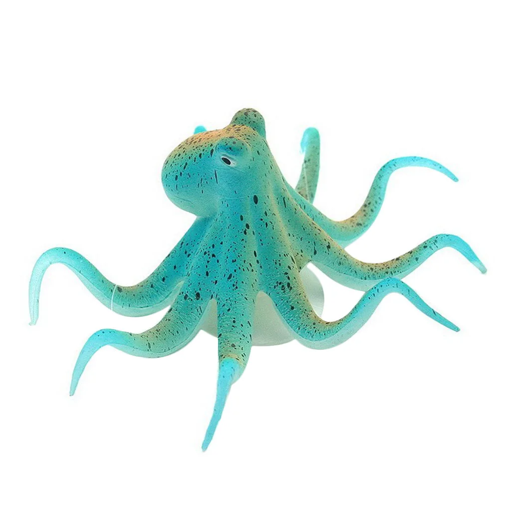 Флуоресцентный искусственный Осьминог украшение для аквариума с присоской украшение для аквариума - Цвет: 1
