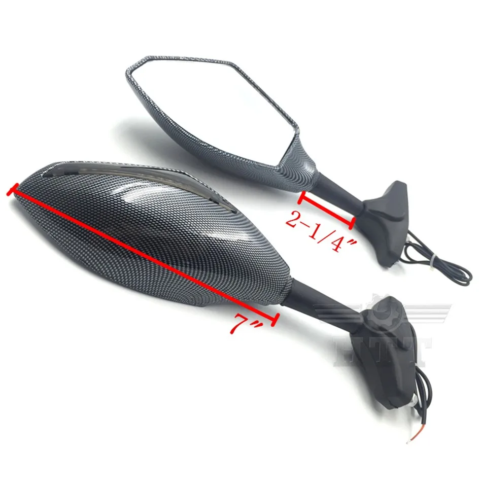 Carbon Turn Signal Mirrors w// Smoke Lens For Suzuki GSXR 600//750 GSXR 1000