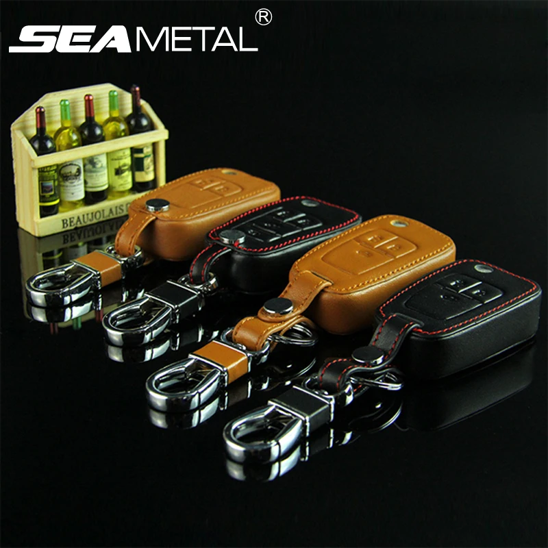 

For Chevrolet Cruze AVEO SAIL TRAX MALIBU CAPTIVA Car Key Cover Leather Auto Accessories Cover on Car Car-Covers Styling