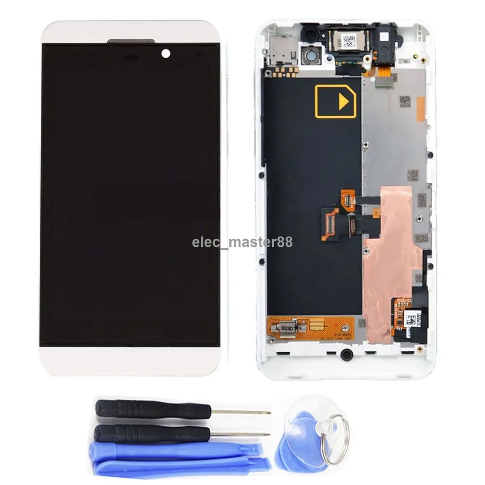 

White LCD Display Touch Screen Digitizer+Frame Assembly For BlackBerry Z10+Free Tool