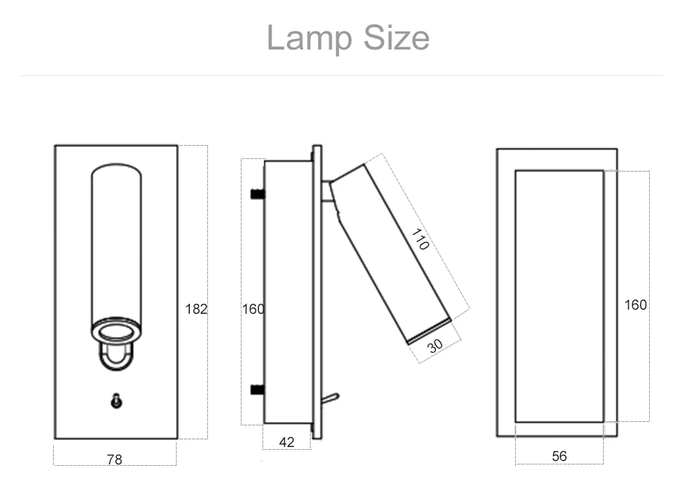 Переключатель USB настенный светильник для спальни прикроватное освещение Встроенная алюминиевая головка Регулируемые Настенные светильники лампада бра