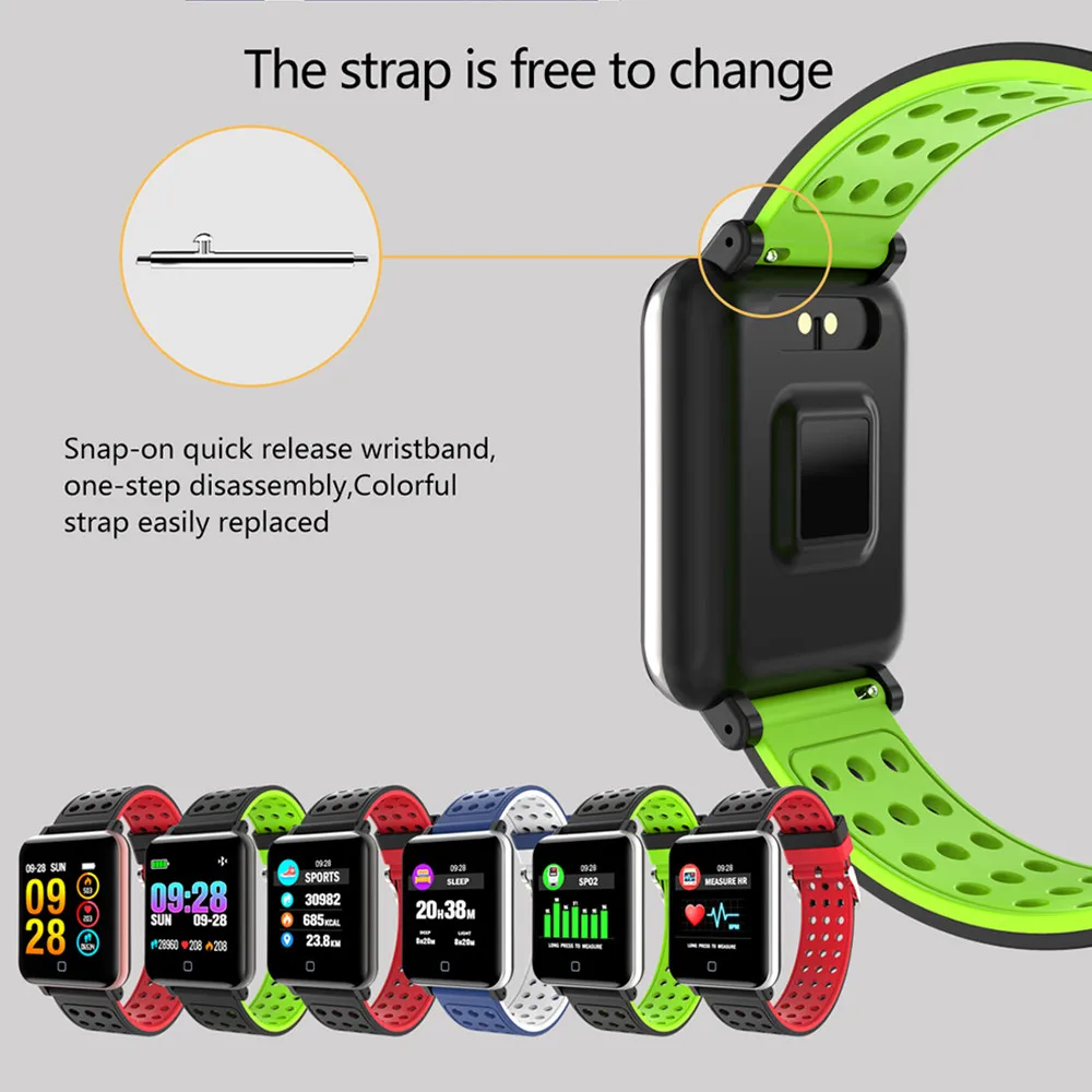 2019 Fashion Men Women Multiple Fitness Modes Exercise Smart Bracelet Heart Rate Monitor Blood Pressure Fitness Monitor Watch #A