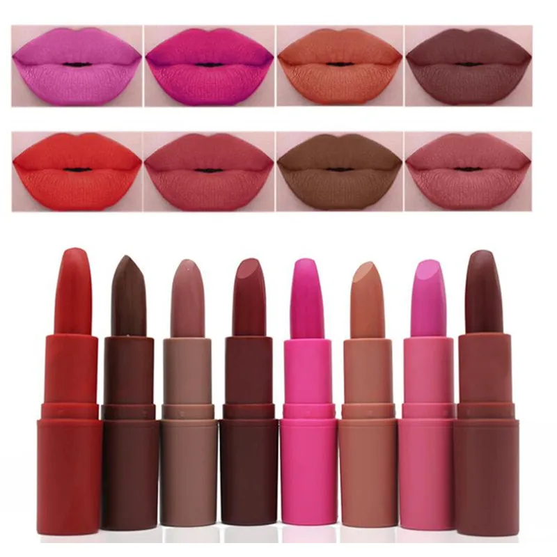 7 Colors Bullet Lipstick Matte Lip Gloss Non-stick Cup Lipstick Waterproof Long-lasting Moisturizing Lip Portable Smooth Soft