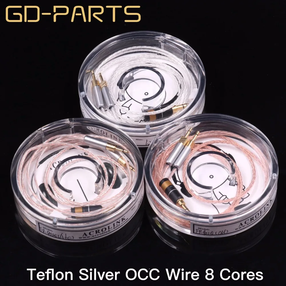 GD PARTS 1 2 м Улучшенный кабель для наушников PTFE Серебряный провод гарнитуры OCC 5N Hifi