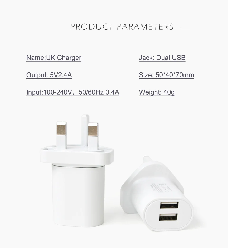 Dual usb Interface UK Adapter 5V 2.4A Charger Travel Power Plug Converter Plug 3 Pin Socket UK Ireland Singapore Maldives Dubai (9)