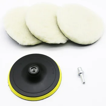 

4 Pcs 6 Inch Polishing Buffer Wool Polishing Pad Kits Auto Car Polisher Cleaning Pad