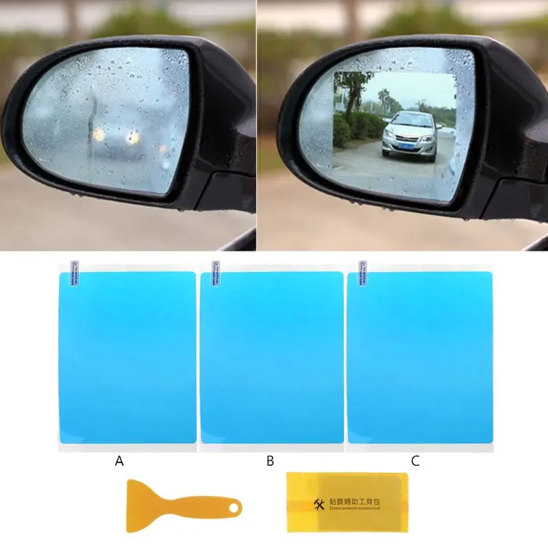 

2Pcs Anti Fog Membrane Anti-glare Waterproof Rainproof Car Sticker Car Side Window Protective Film Car Accessories
