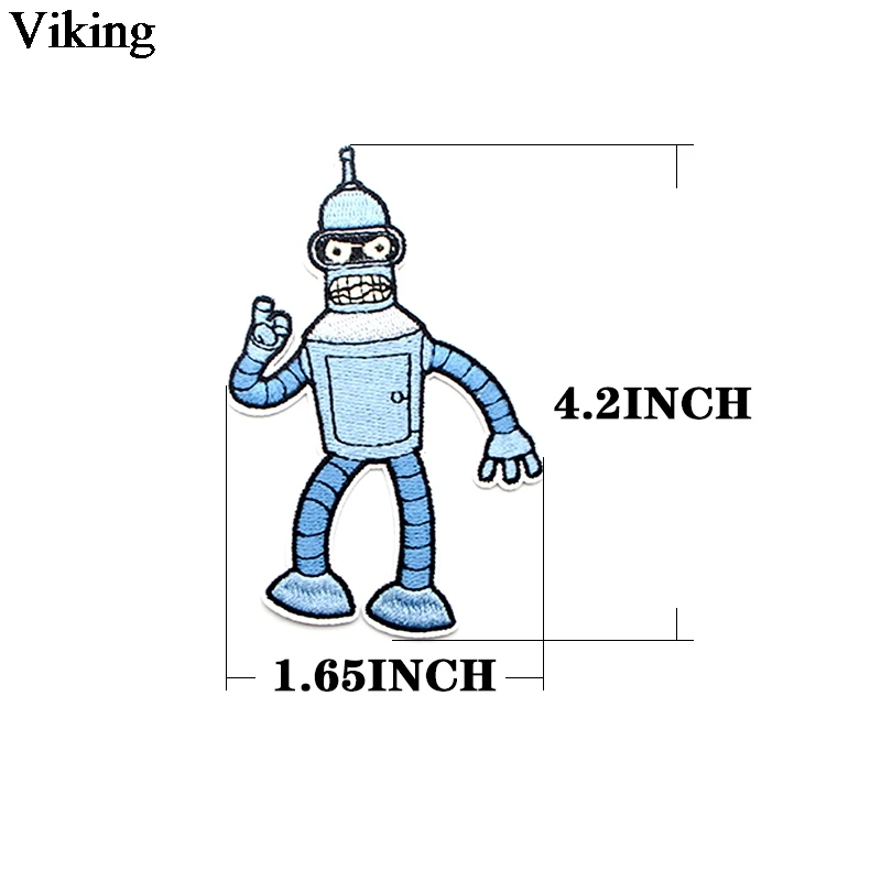 Futurama Мультяшные вышитые нашивки, железные нашивки, забавные Аппликации, нашивки, наклейки для одежды, Diy, аксессуары для женщин и мужчин, G0044