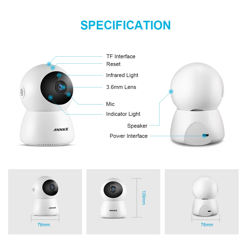 ANNKE 2 шт 1080 P HD Wifi беспроводная домашняя ip камера безопасности сеть CCTV наблюдения