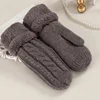 Women Fashion Knit Twist Flowers Mittens Winter Female Wool Plus Cashmere Velvet Thickening Warm Full Finger Gloves Guantes L46 ► Photo 1/3