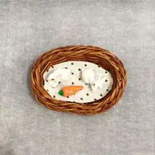 2 шт./партия, миниатюрный кукольный домик из ротанга с кроличьим гнездом, 1: 12 кукольный домик, модель для моделирования, кукольный дом, открытый сад