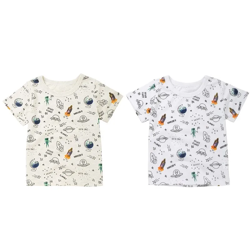 Летние футболки для маленьких мальчиков; хлопковая Футболка с рисунком для маленьких мальчиков; Детские топы с короткими рукавами и круглым вырезом; блузка