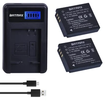 2Pc 1500Mah CGA S005E S005 DMW BCC12 Battery LCD USB Charger for Panasonic Lumix DMC LX1