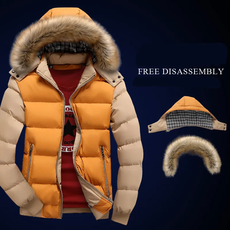 Nový 2017 Značka Zimní bunda pánská Zateplená bunda Casual Parka Pánská polstrovaná zimní bunda Příležitostná hezký zimní kabát Muži