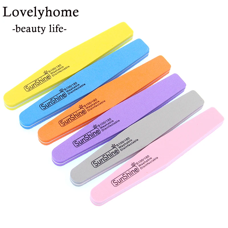 

5Pcs/Lot Sunshine Nail File Sponge Diamond Nail Buffer File Washable 100/180 Nail Buffer For Nail Decorations Tool