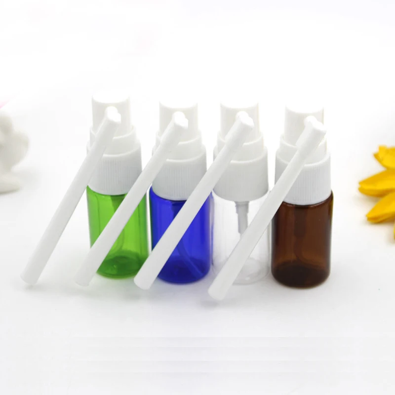 

30pcs Trunk Spray Bottles Medical Oral Bottle Rotary PET Plastic with Long Sprayer Head Rotation Fine Mist Packaging Tube 10ml