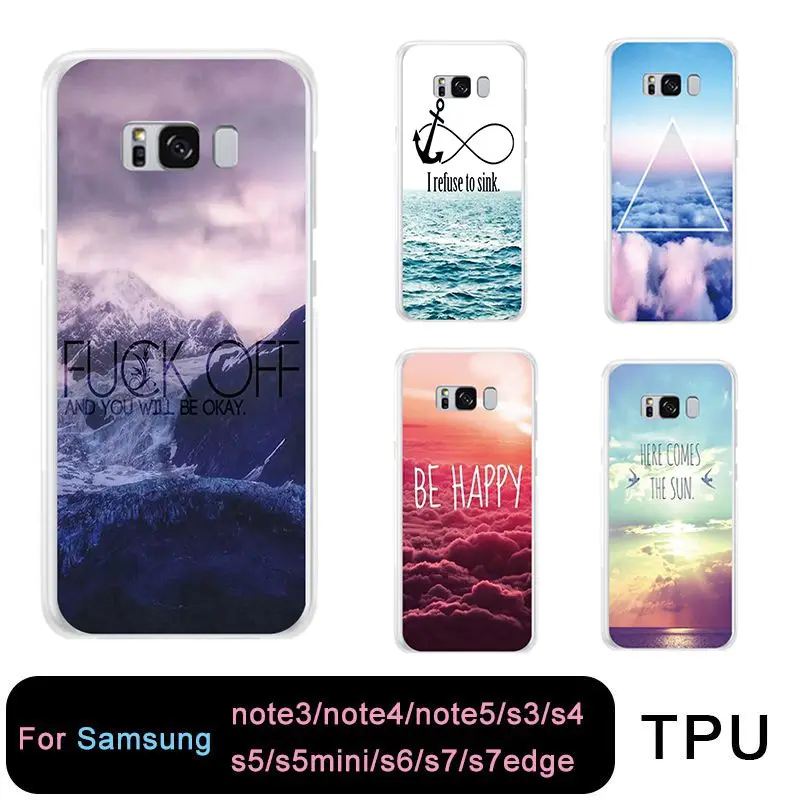 ТПУ прозрачный чехол для телефона samsung S8 s6 s7 edge s4 s5 s3 C5 C9 note3 note4 note5 цветная мягкая