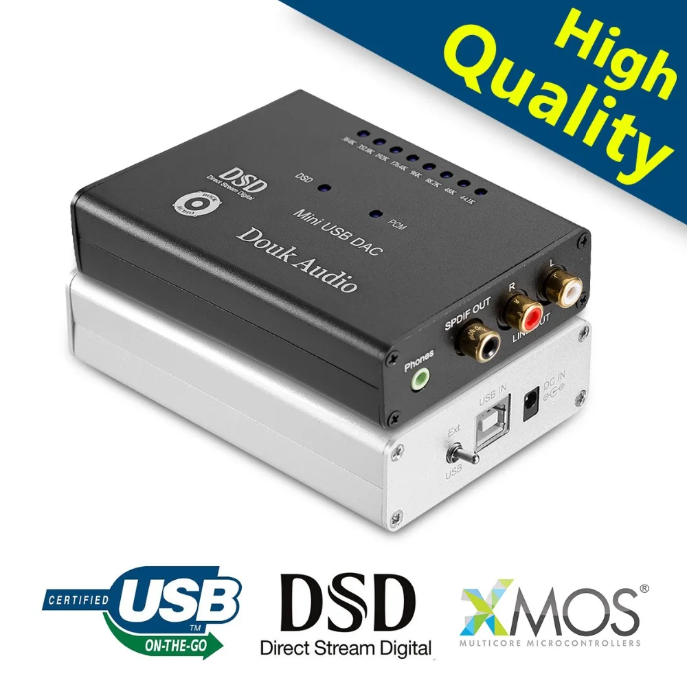 Douk аудио мини высокое разрешение 384 K/32 бит XMOS USB TI DSD1796 ЦАП+ предусилитель+ усилитель для наушников