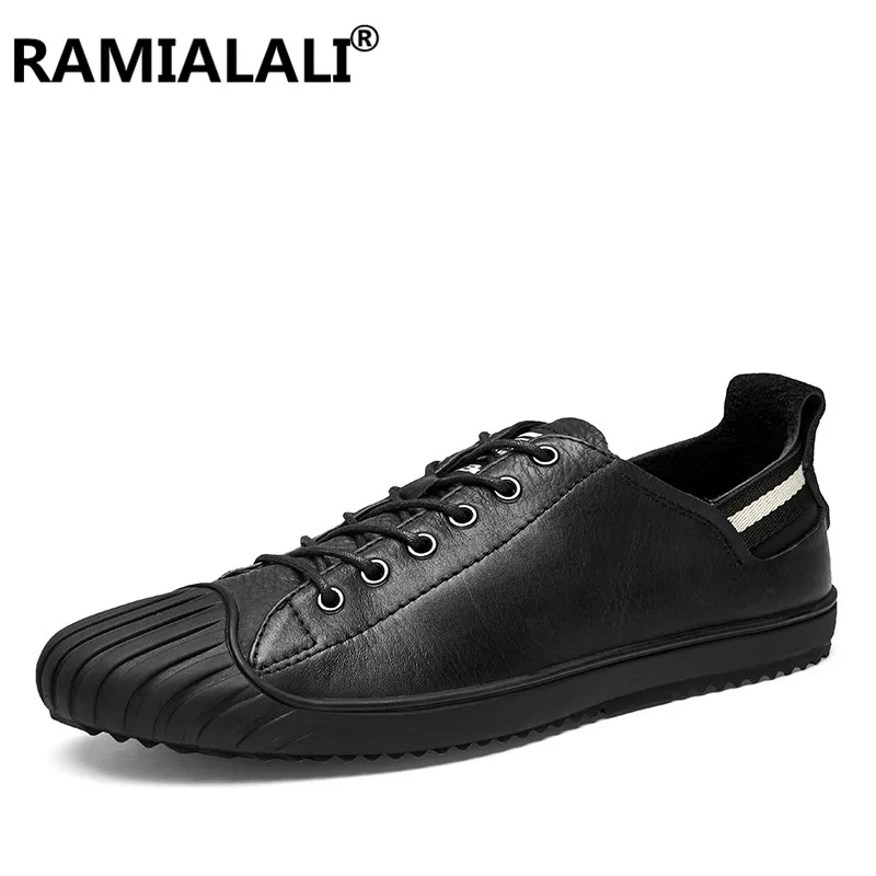 Hommes Véritable De automne Cuir En Nouvelle Chaussures Occasionnels Main Respirant Printemps Marque Doux Appartements Arrivée White black Noir qCEPSdcq