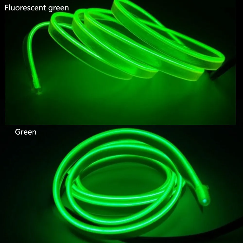 1/2/3 м стайлинга автомобилей окружающей среды светильник интерьера светильник EL провода легко шить Гибкие светодиодные неоновые полосы 12V инвертор водитель