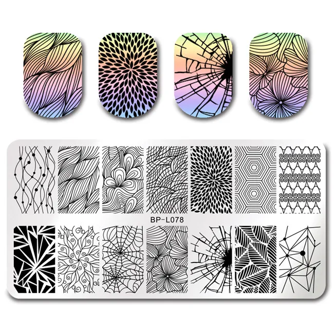 BORN PRETTY ногтей штамповки пластины шаблон для ногтей Мандала клен отпечаток листика ногтей печать шаблон изображения - Цвет: BPL078