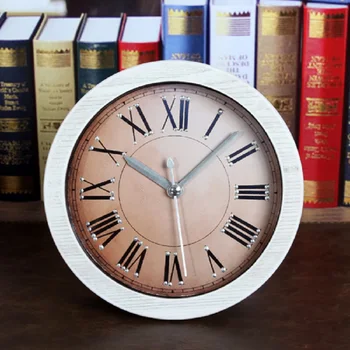 

European classic retro to do the old rivet clock / creative simulation wood table clock plastic home decor klok masa saati