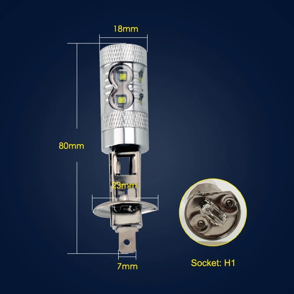 2 шт. H1 светодиодный светильник супер яркий автомобильный противотуманный светильник s 30 Вт 60 Вт 6000 К дневной ходовой светильник DRL лампа для вождения автоматические светодиоды H1 лампа 12 В
