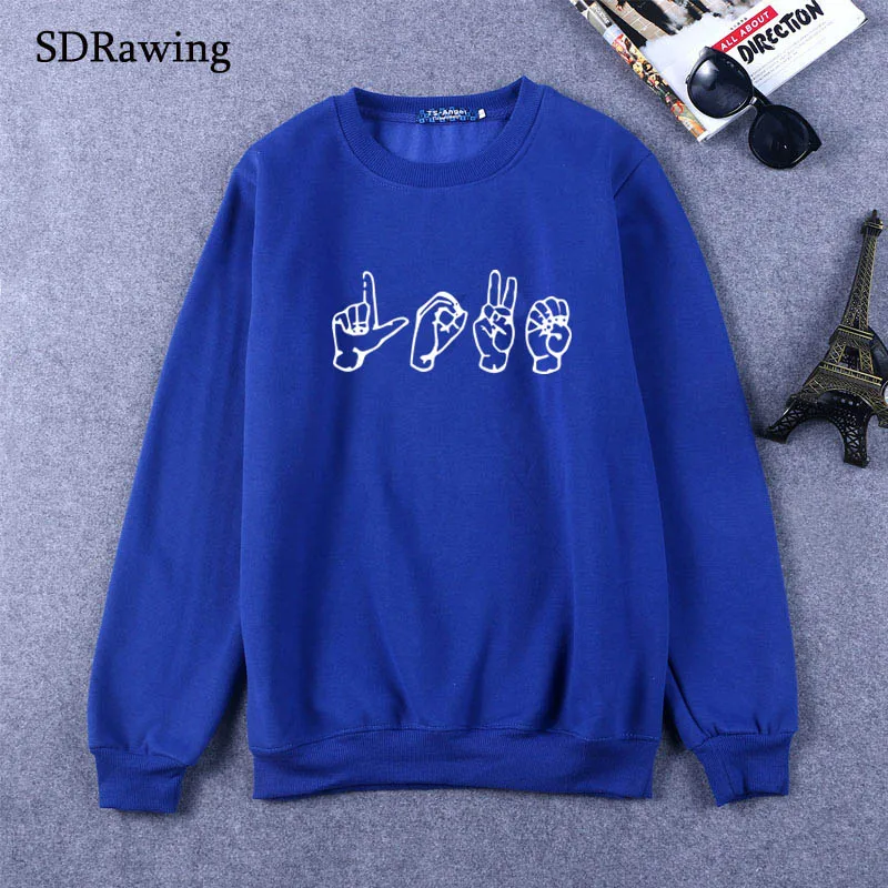  Sign of LOVE Adult Sweatshirts valentines Sweatshirts women's clothing graphic Adult Sweatshirts AS