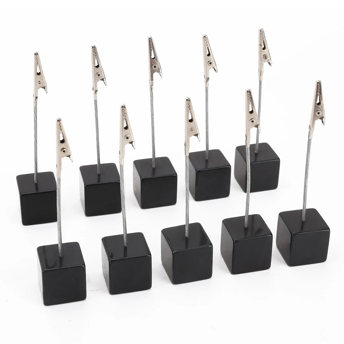 

Card Holder Cube Memo Holder Card Clip Photo Office Holder Note - 10 pieces (Black)