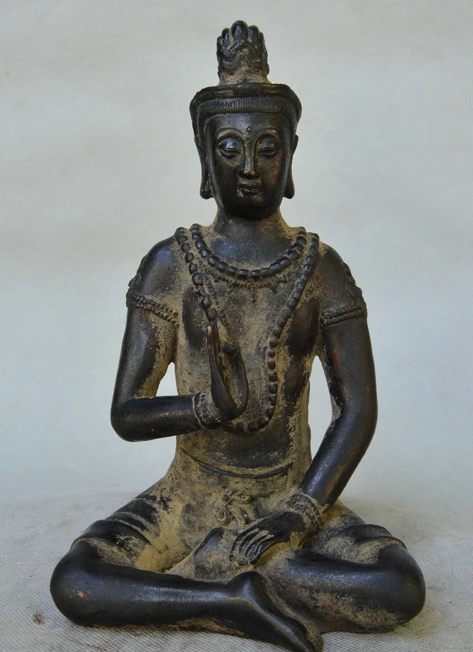 

10" China Buddhism Purple Bronze Free GuanYin Avalokitesvara Boddhisattva Statue