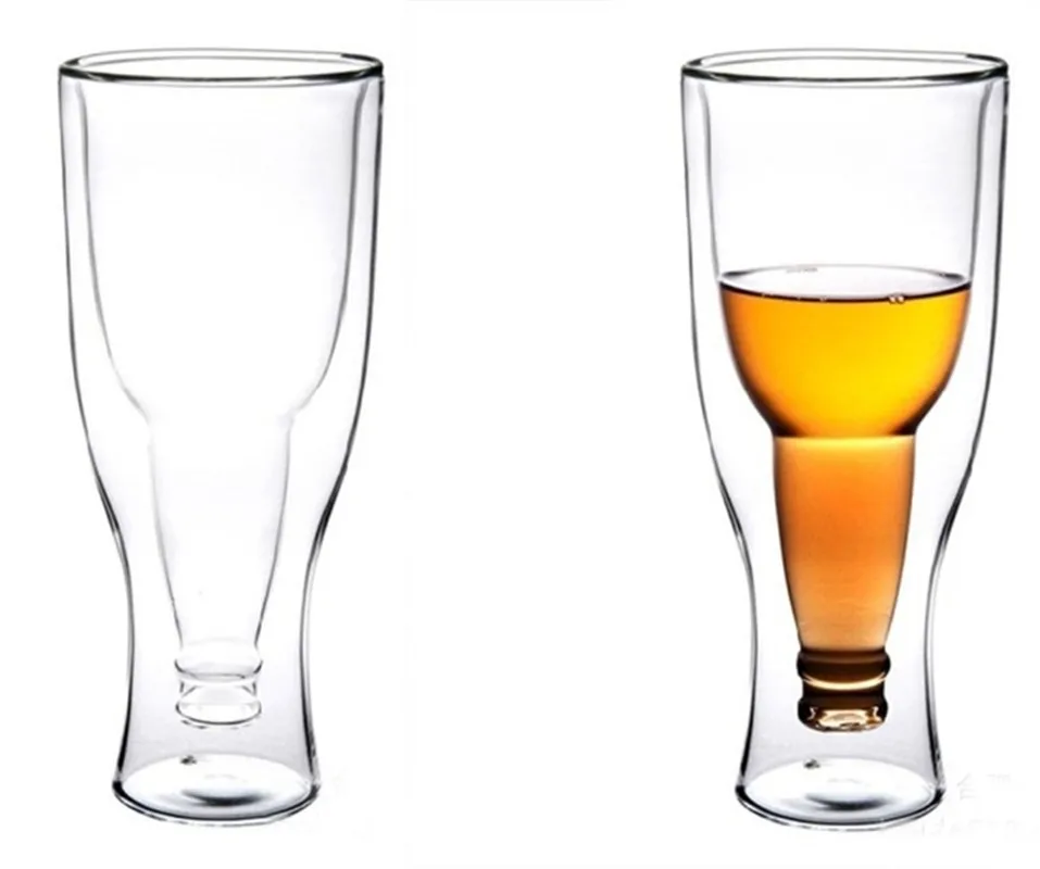 

Creative Bar Party Beer Shaped Glass Cup Double Wall Beer Wine Drinking Cups Tea Mug Party Supply Whiskey Glass Shot Glasses