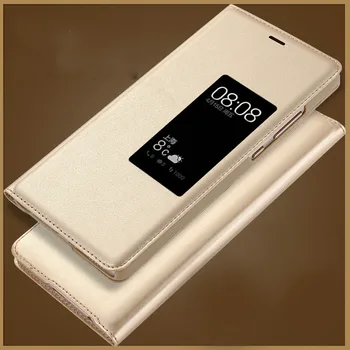 

Luxury PU Leather Flip Case For Huawei P9 Plus Original Style View Window Cover for P8 Business Mobile Phone Smart Flip Case
