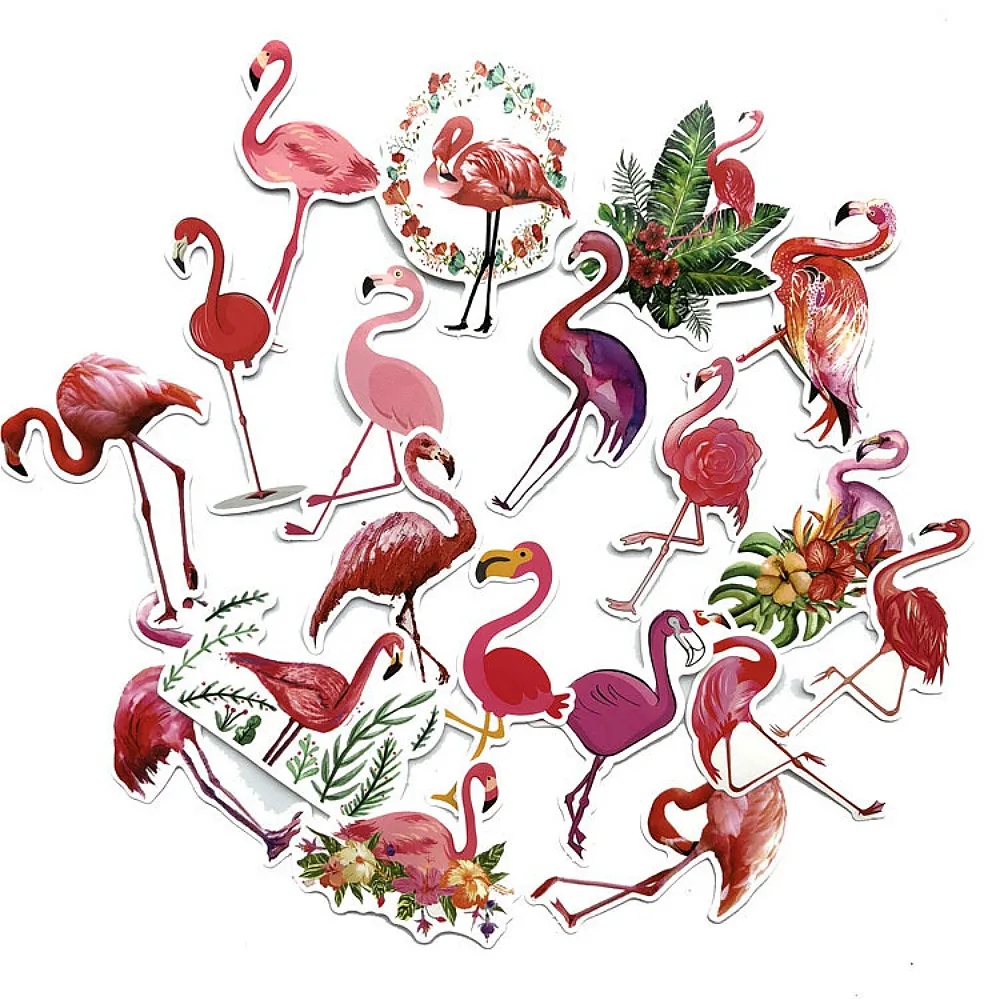 

Suef 18 bags/flamingo sticker suitcase pink waterproof graffiti laptop personality hot style creative post @1