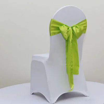 100pcs Apple Green Wedding Decoration Satin Chair Bow Tie Satin
