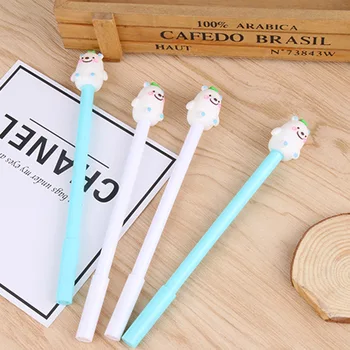 

2 PCs Cartoon Creative White Bear Bean Sprouts Neutral Pen Polar Bear Black Water Kawaii School Supplies Pen for Writing
