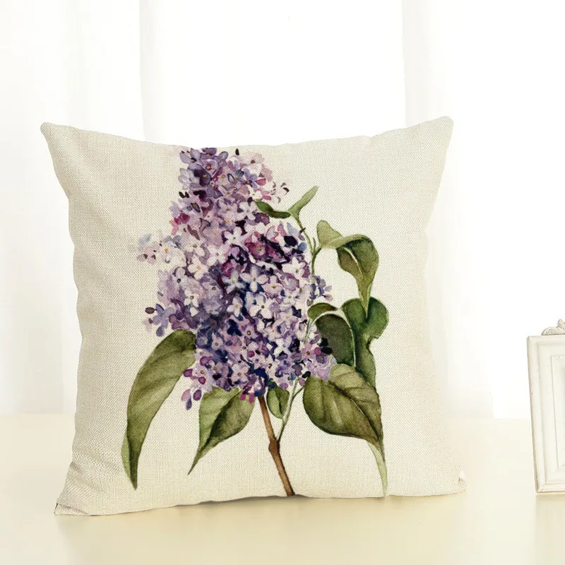 Plants Cushion Cover 45x45cm Linen Printed Flowers Throw Pillow Cover Decorative Cushions Farmhouse Decor Decoration Accessories Plants Cushion Cover 45x45cm Linen Printed Flowers Throw Pillow Cover Decorative Cushions Farmhouse Decor Decoration Accessories