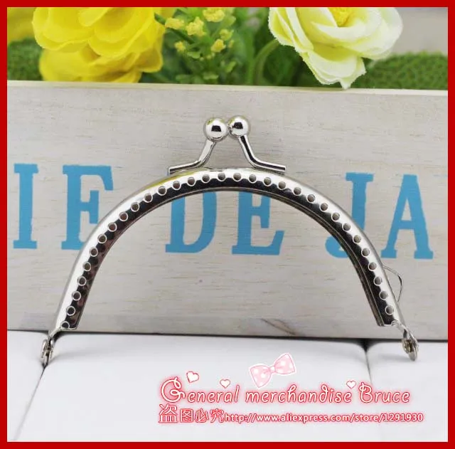 

20PCS Smooth Coin Purse Frames 8.5cm Silver Purse Metal Frame Kiss Clasp DIY Sew Bags Clutch Accessories Sewing Handbag Handle