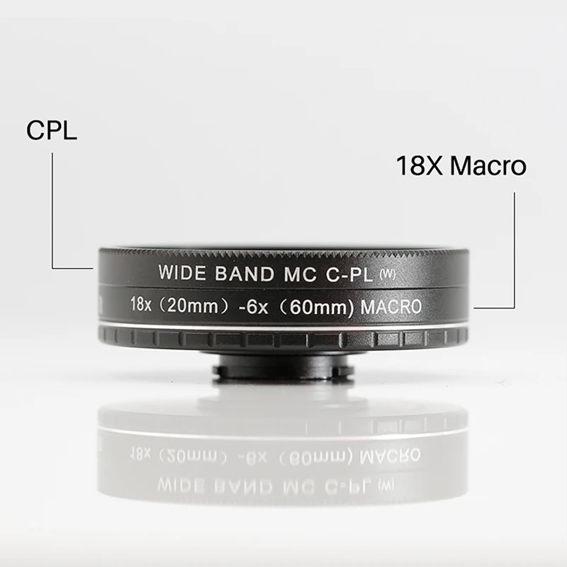 Kapkur 18X мобильный макрообъектив с CPL фильтр 0.6X Широкий формат объектива Clip on