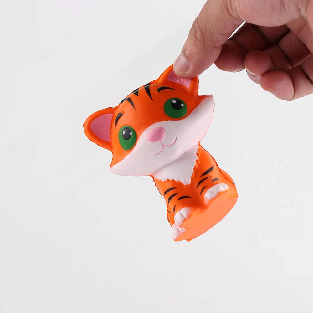 Мягкий кавайный милый маленький тигр медленно поднимающийся мягкий сжимающий Забавный декомпрессионный Детский игрушки телефон ремни детские игрушки подарки