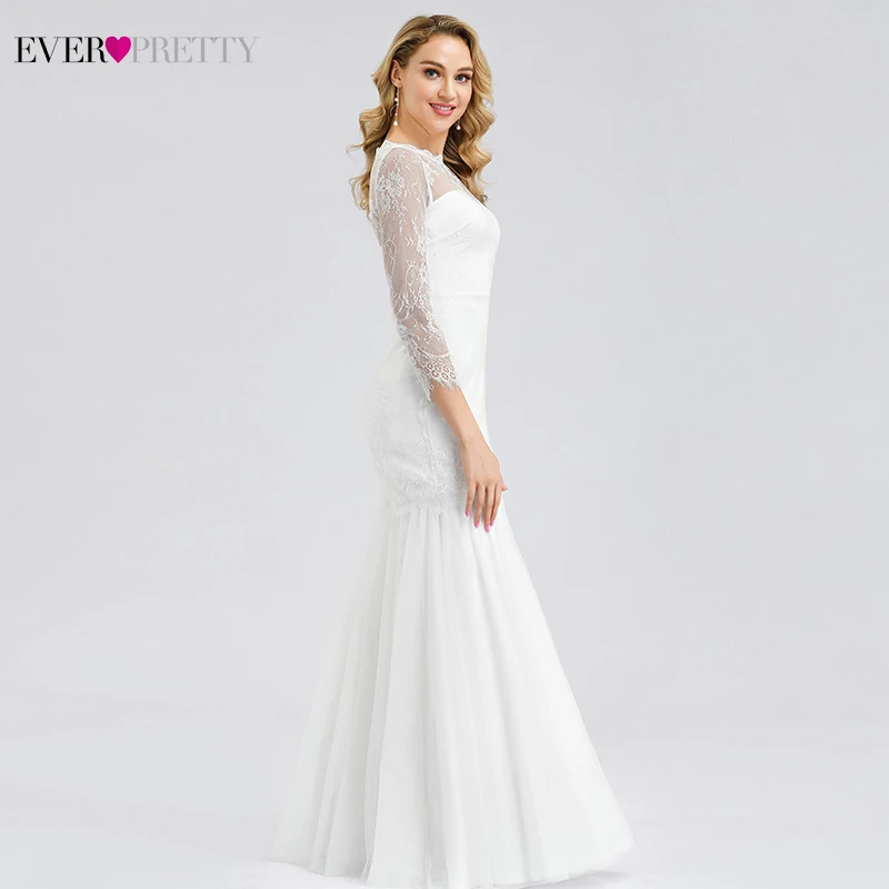 Ever Pretty элегантные белые вечерние платья с o-образным вырезом, вечерние платья, Сексуальные Длинные вечерние платья Abiye Gece Elbisesi