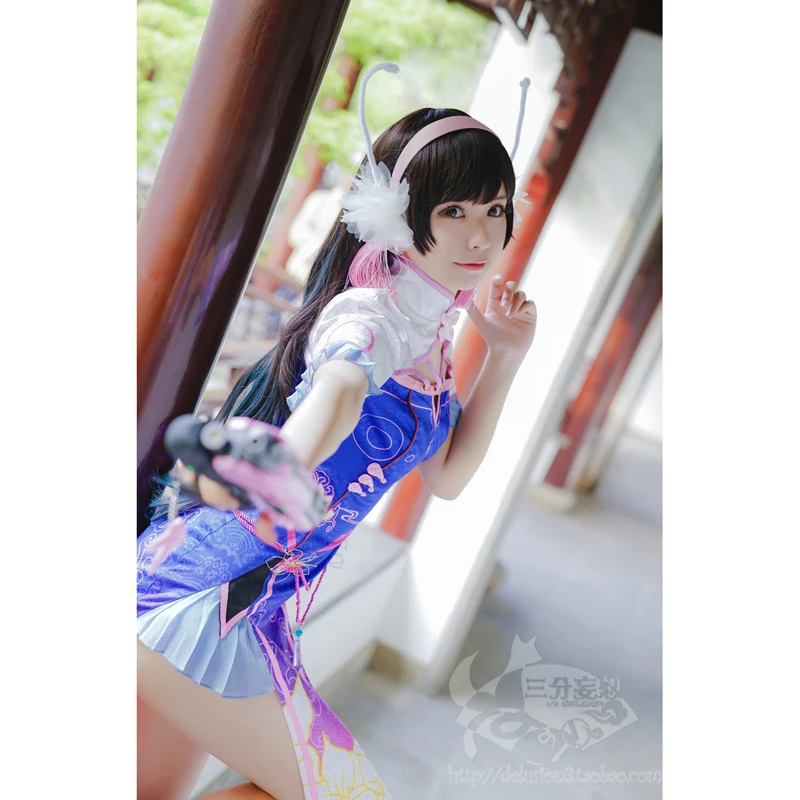 

2018 fashion high quality OW DVA Chinese cheongsam cosplay costume stage dress Halloween uniform
