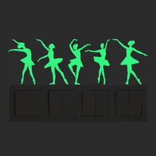 3d 壁のステッカー種類部屋発光ステッカー妖精バレエ装飾用猫で家の装飾(China)