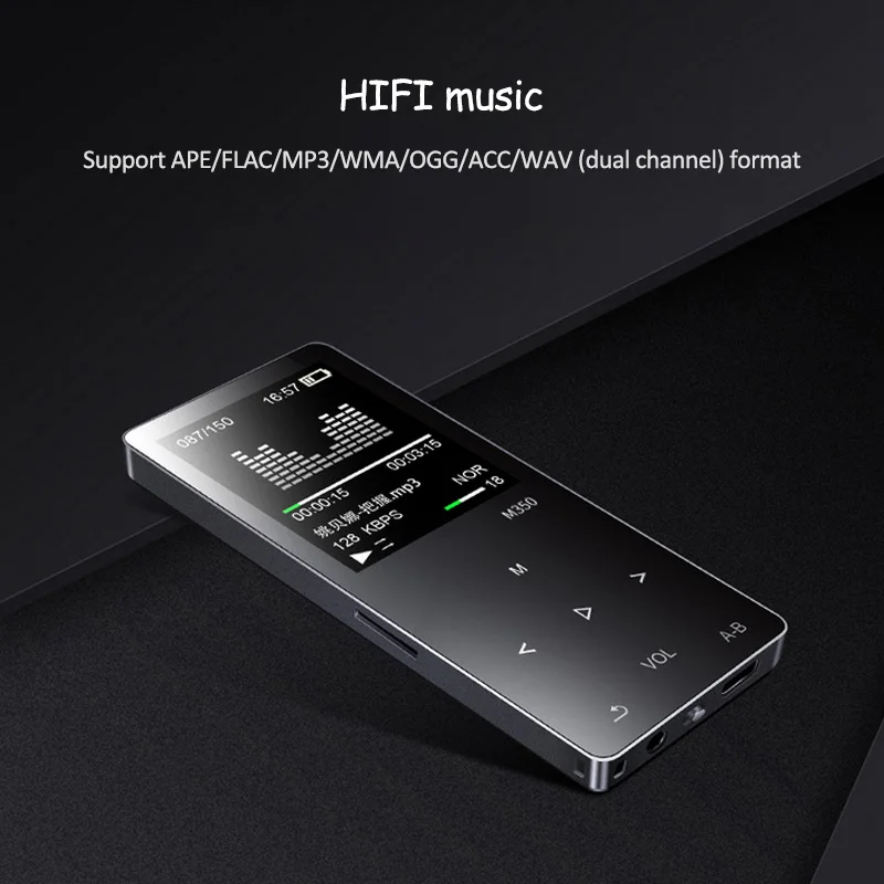 Сенсорный экран Hi-Fi MP3 плеер с наушником 24 языков Видео FM голос Регистраторы часы электронная книга Функция 8 Гб музыкальный плеер - Цвет: Черный