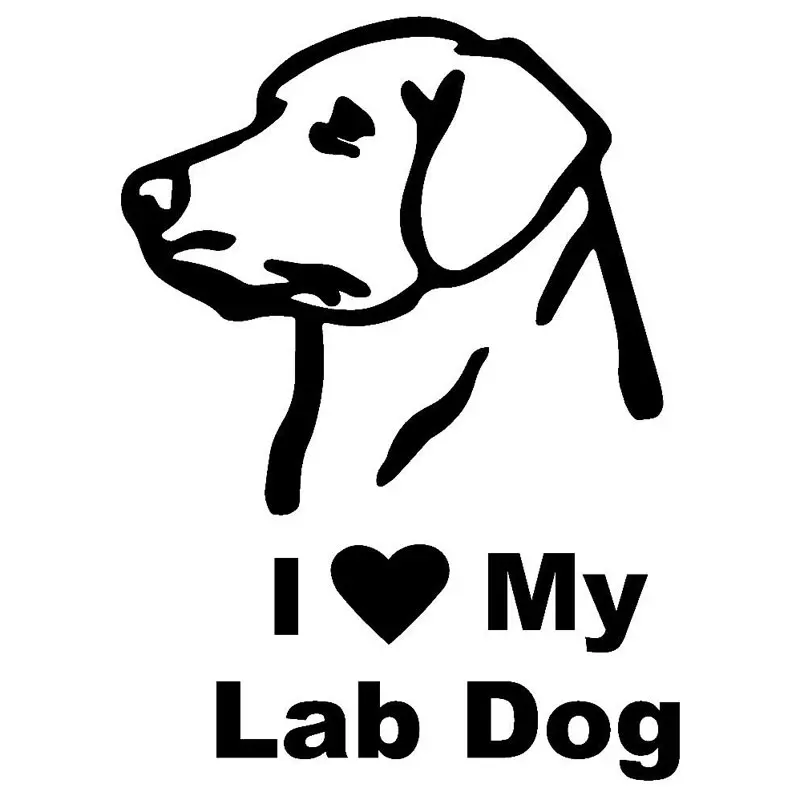 

13.2CM*17.8CM I Love My Lab Dog Funny Vinyl Decal Car Sticker Car Styling Vinyl Decals Decorative Black Sliver C8-1216