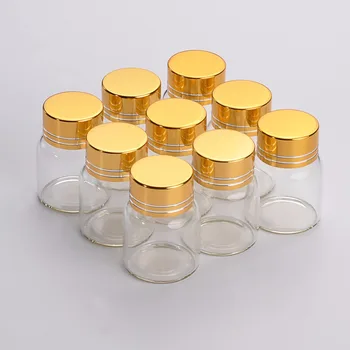 

Empty Glass Bottles with Metal Screw Cap Pill Powder Ornament Bottles 8ml 15ml 20ml 25ml Liquid Food Saffron Jar Container 12pcs