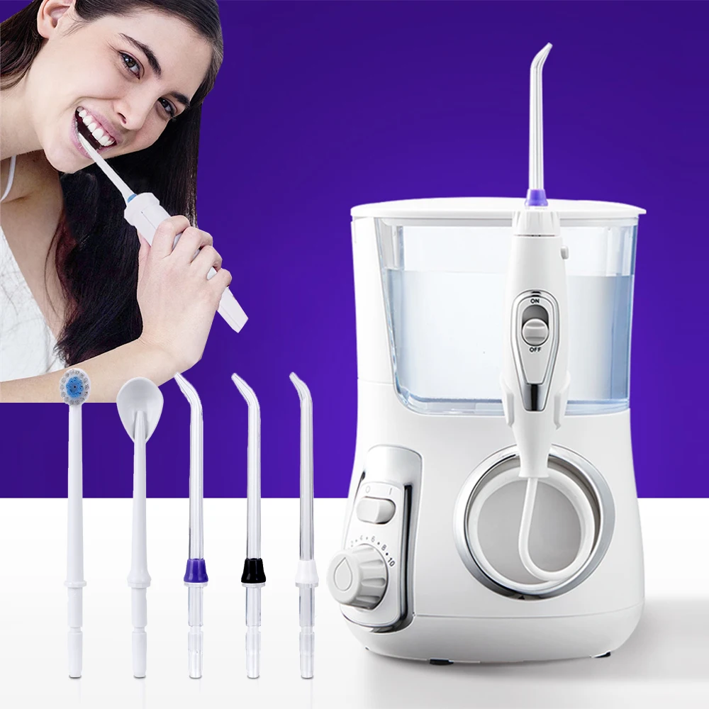 

Tackore Oral Irrigator Rechargeable Water Flosser Portable Dental Water Jet 800ML Water Tank Waterproof Teeth Cleaner