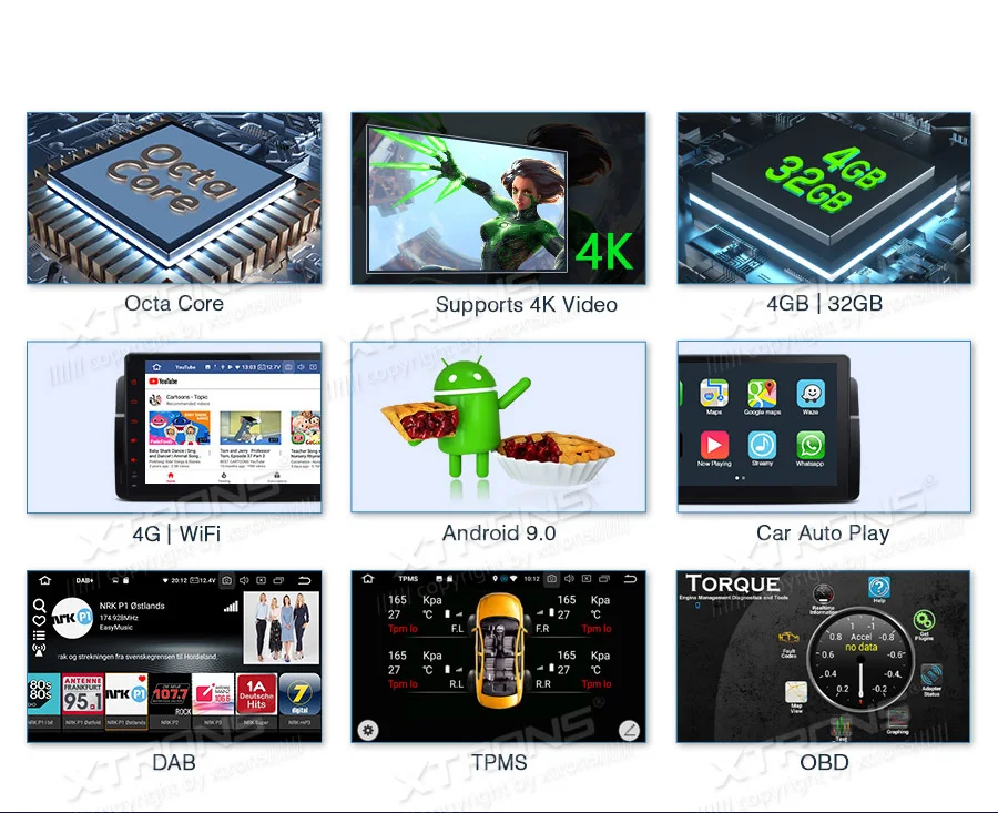 Top Android 9.0 Octa Cor 9" Car Multimedia Navigation GPS Radio for BMW E46 1998-2006 & BMW E46 M3 2000-2006 with 4GB RAM 32GB ROM 1